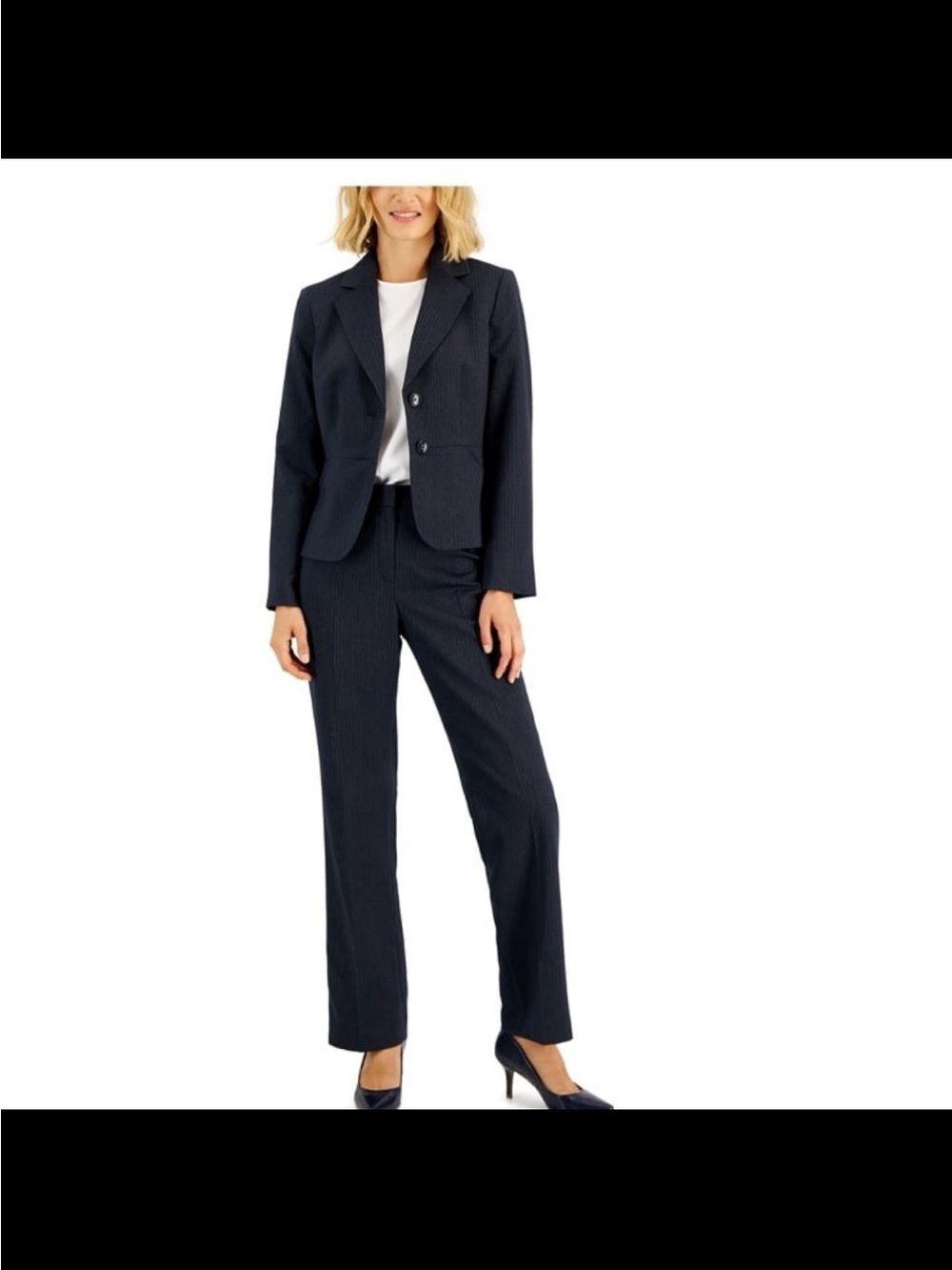 Classic Women's Navy Pinstripe Trouser Suit Pants